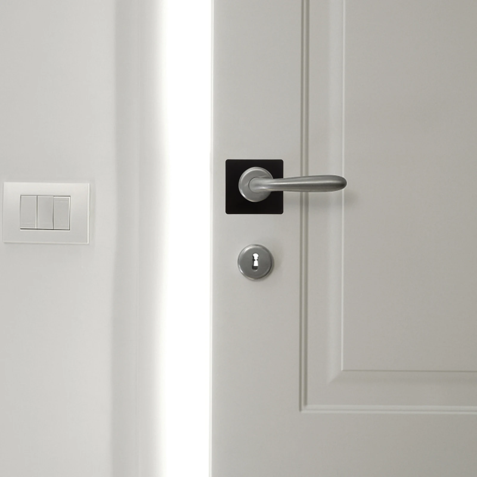 

2Pcs Door Reinforcement Plate Brushed Stainless Steel for Loose Lock Repair Door Hole Cover Plate Scratch Protection