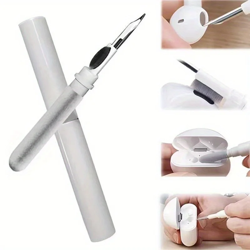 1pc Earbuds Cleaning Pen 3 In 1 Multifunctional Cleaner Kit With Soft Brush Earphones Headphones Charging Computer Keyboard