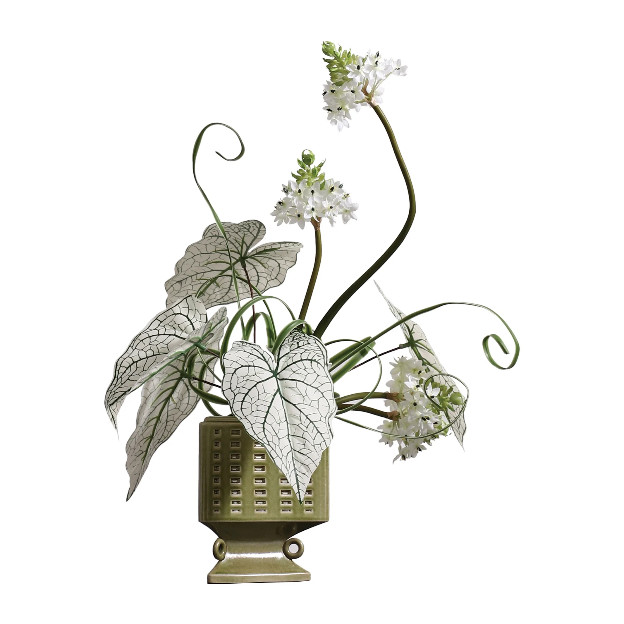 Geometric flower ware, large texture simulation flower art, soft decoration atmosphere home decoration in the sample room