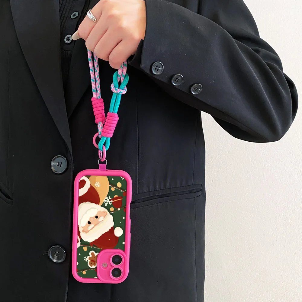 2025 papai noel caso de telefone para redmi nota 14 13 12 11 10 9 8 7 pro plus 14s 13c 12c 14c 9c corrente de pulso crossbody cordão capa