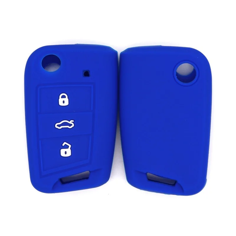 For Volkswagen Bora Golf GTI Foldable Insertion 3-Button Texture Premium Edition Car Key Case Bag Cover