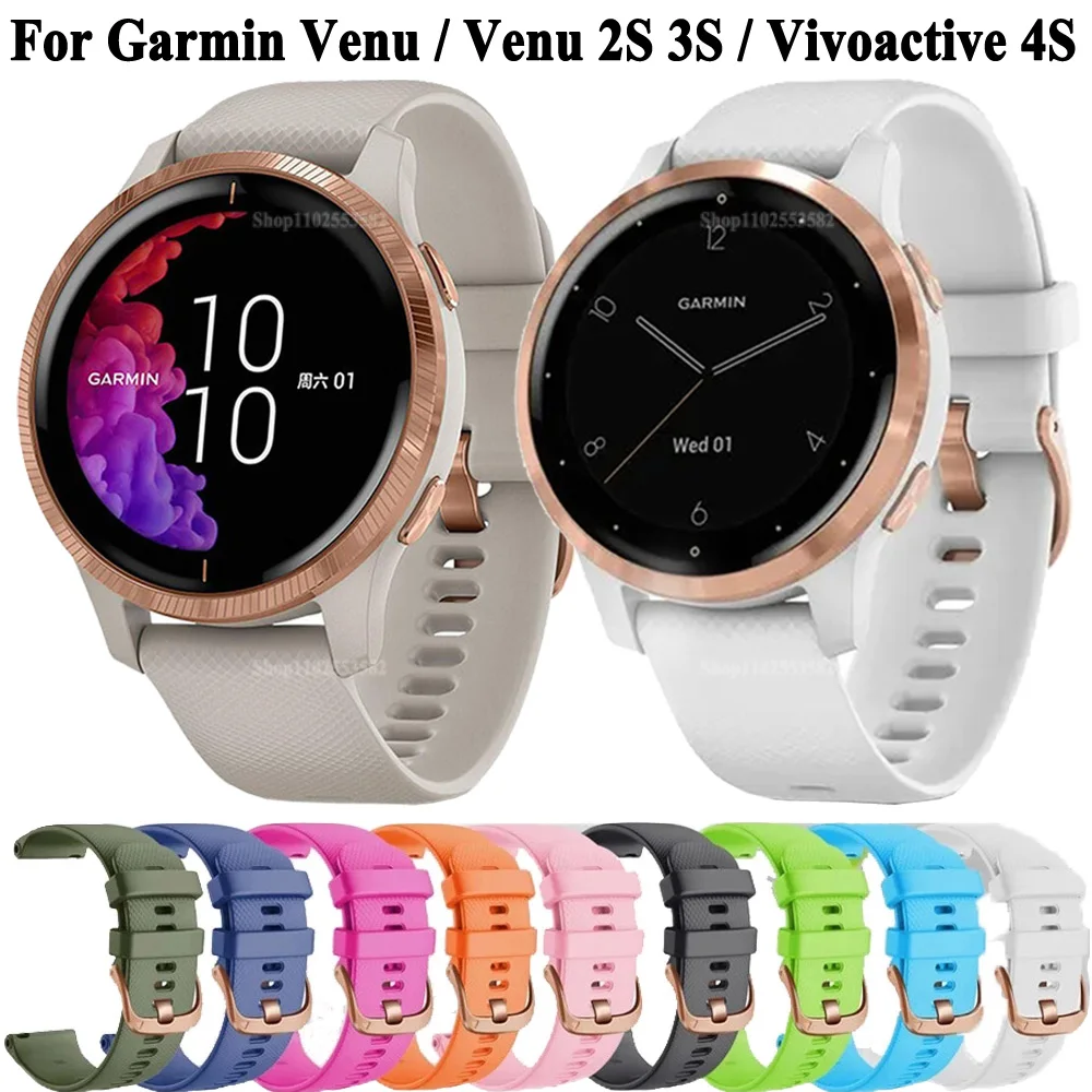 

Ремешок 18 мм 20 мм для смарт-часов Garmin Venu Sq 2 Plus Vivoactive 4S, браслет для Venu 3S 2S Vivoactive 3 5, сменный ремешок на запястье