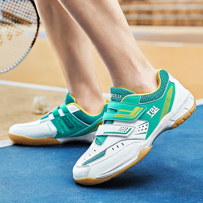 2023 New Training Special Badminton Shoes Men's and Women's Anti slip Table Tennis Shoes Velcro Breathable Tennis Shoes