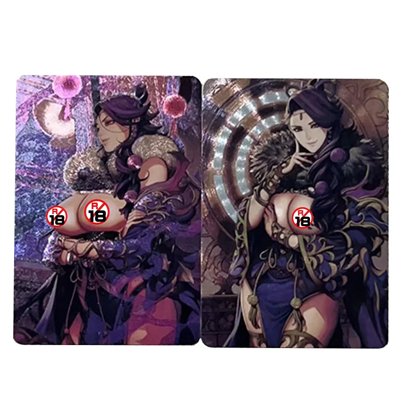 2Pcs/set Sexy Anime Girl Romance of The Three Kingdoms Sangokushi Taisen Caifuren Mrs. Cai Game Collection Cards Birthday Toys