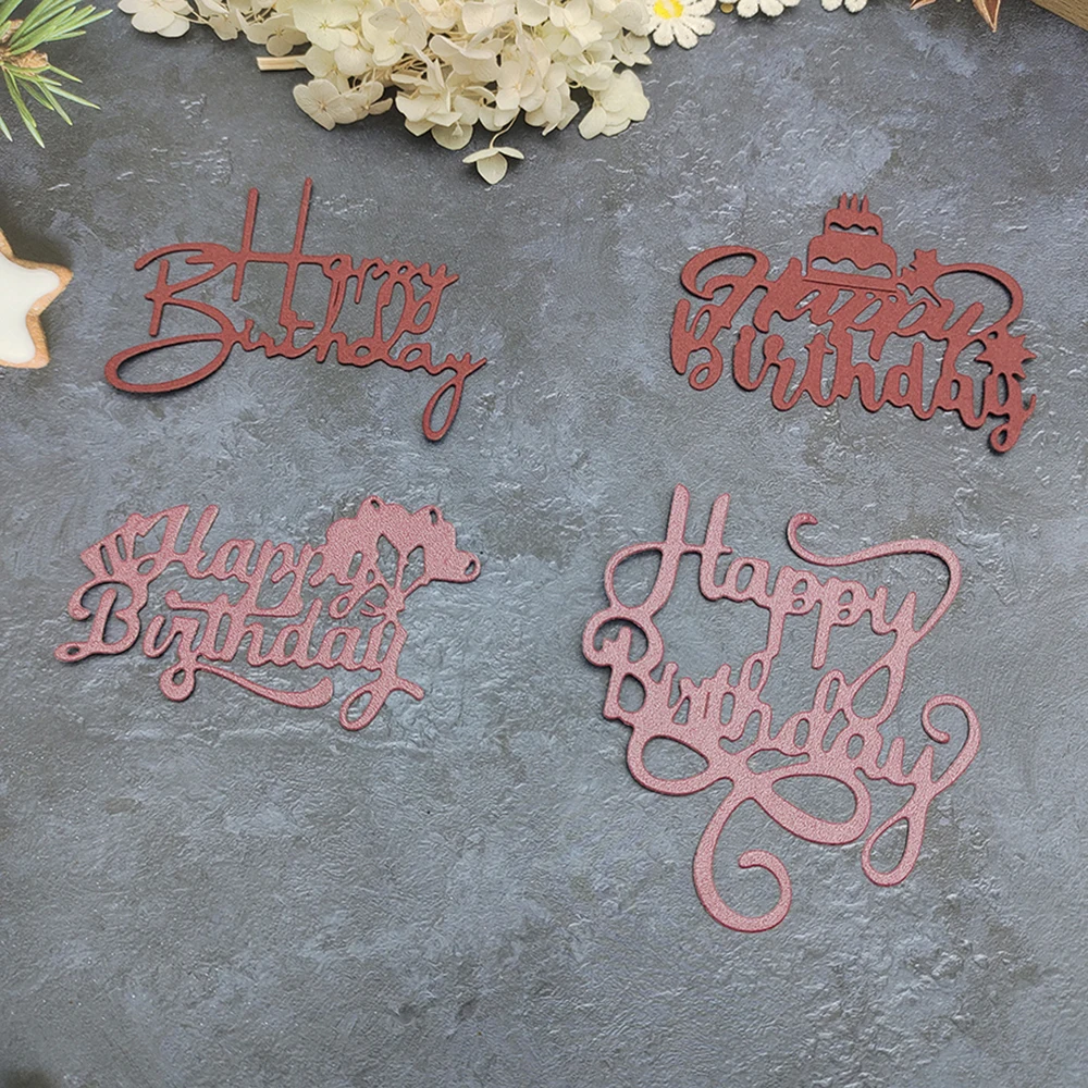 2023 nuovo arrivo Happy Birthday Letter Metal Cutting muore per Scrapbook Card Making Knife mold Blade Punch Words frase Stencil