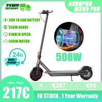 AOVOPRO M365PRO Adult Electric Scooter Long Range 35km 36V 10.5Ah Large Capacity Battery 500W Powerful Motor Smart APP Foldable