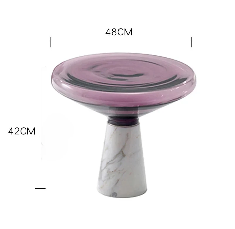 Italian minimalist marble glass bell coffee table creative mushroom cloud designer sofa side table bedside corner table