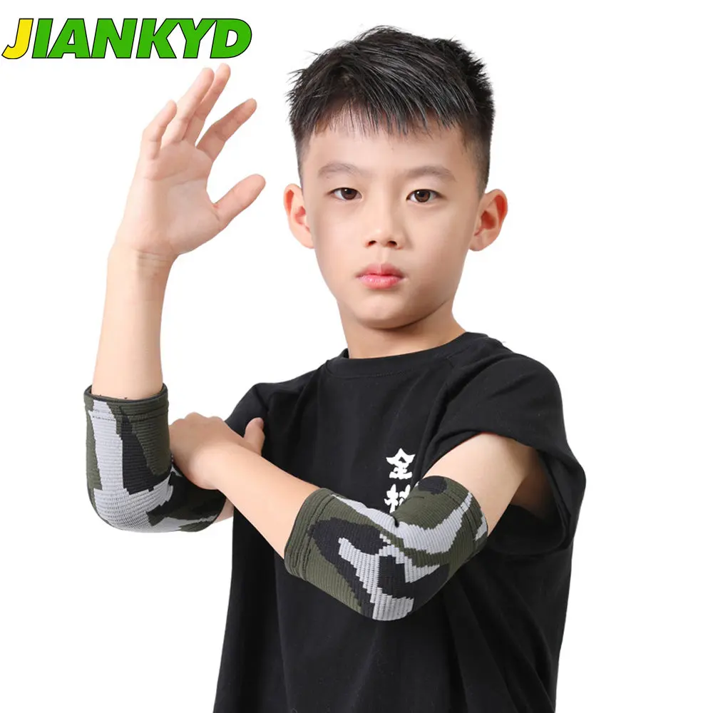 1Pair Kids Knit Elbow Brace Support Compression Arm Protection Sleeves for Volleyball Weightlifting Tennis Tendonitis