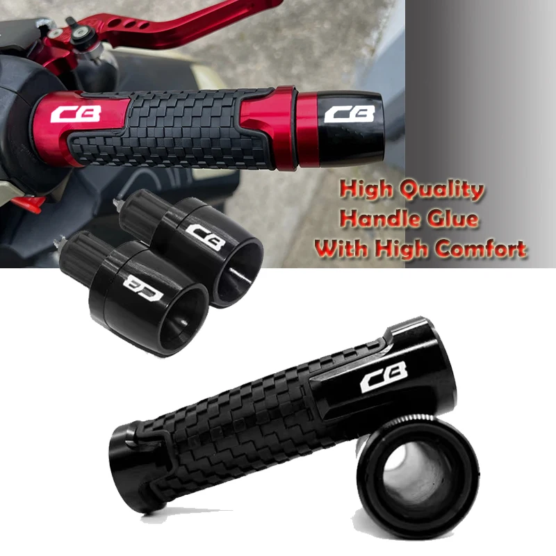 For CB125R CB150R CB190R CB250R CB300R CB400 CB500X CB500R Motorcycle Handlebar, Grips Handles Bar Grip, Ends Cap Plug，LOGO CB