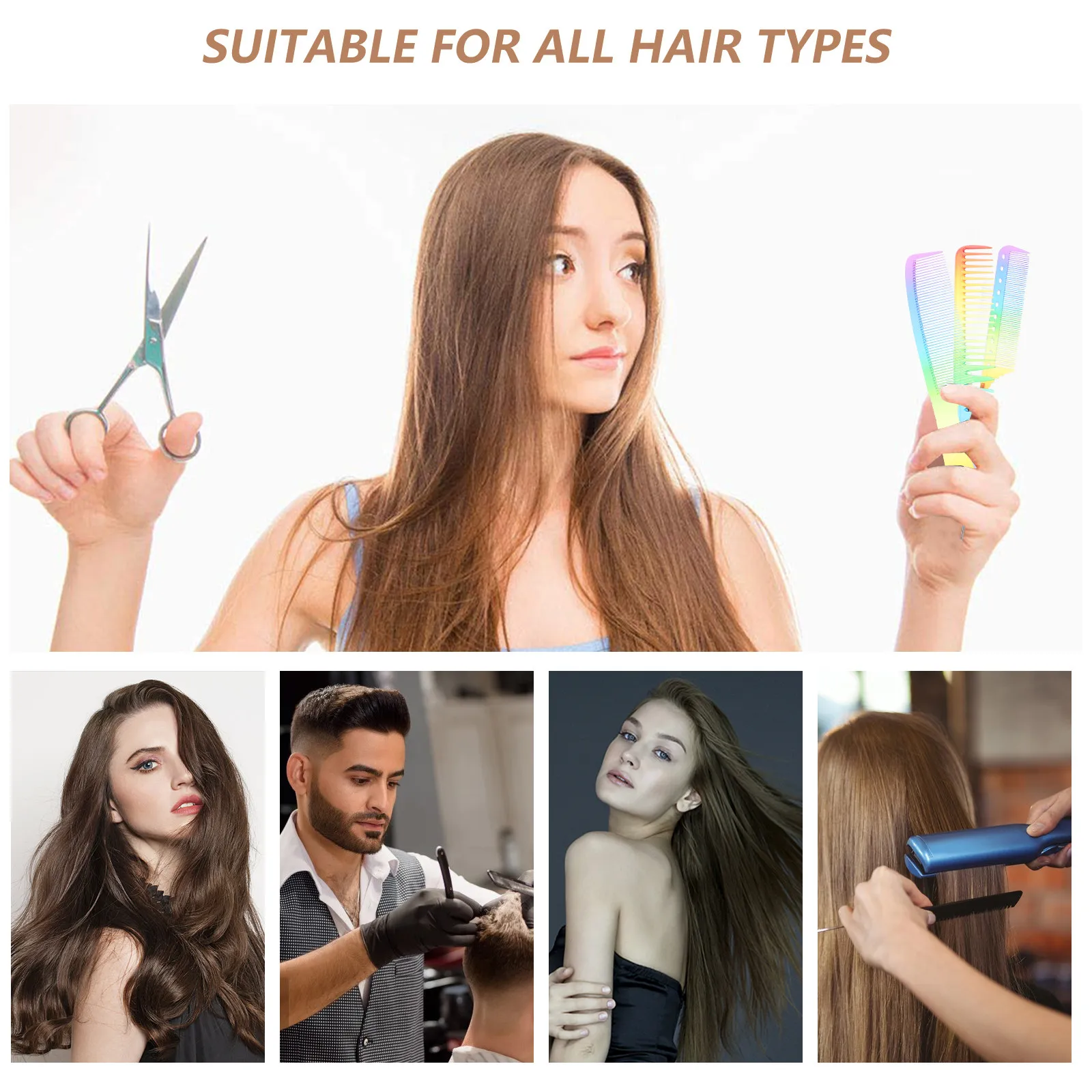 

Набор из 3 расчесок для волос: радужные расчески для укладки, гладкие антистатические щетки для салонов красоты, инструменты для ухода за волосами для мужчин, женщин и детей