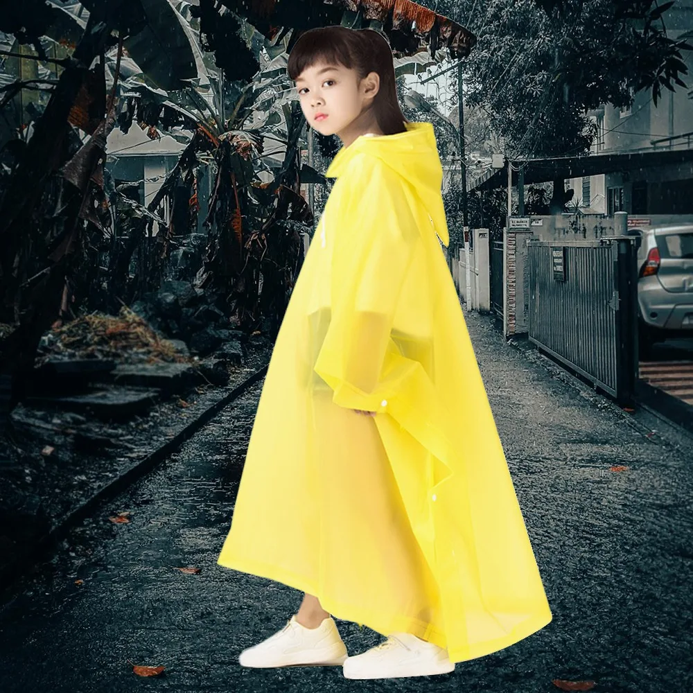 Non-disposable Rain Jacket Rain Ponchos EVA Thickened Waterproof Adult Men Women Children One-Piece Raincoat For outdoor Hiking