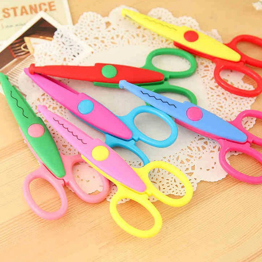 6 قطعة/المجموعة الأطفال الاطفال ورقة مقص للحرف اليدوية 6 قطع أنماط حواف منحنية DIY مقص الزخرفية لصور ألبوم القصاصات