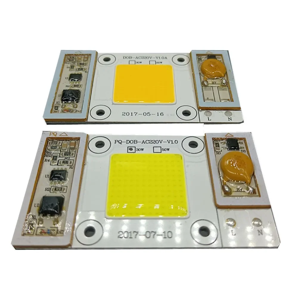 50W 110V 220V COB High Power led chip built-in driver white LED, Full Spectrum LED Royal blue Warm white