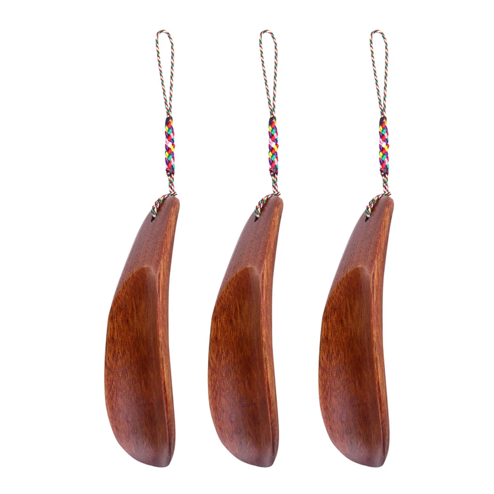 

3 шт. деревянный рожок для обуви, гладкий качественный портативный дорожный маленький подвесной прочный эргономичный полезный рожок для пожилых людей, рожок для обуви