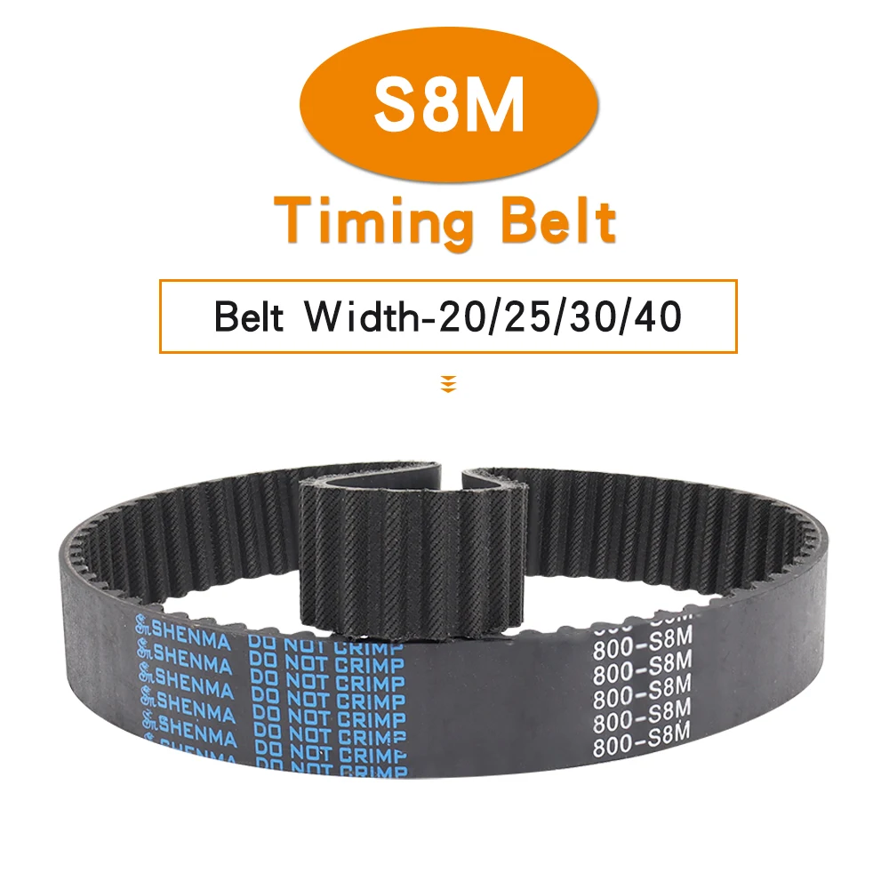 

Pulley Belt S8M-736/752/760/768/776/784/792/800/816/824/832 Rubber Synchronous Belts Width 20/25/30/40 mm For 8M Timing Pulley