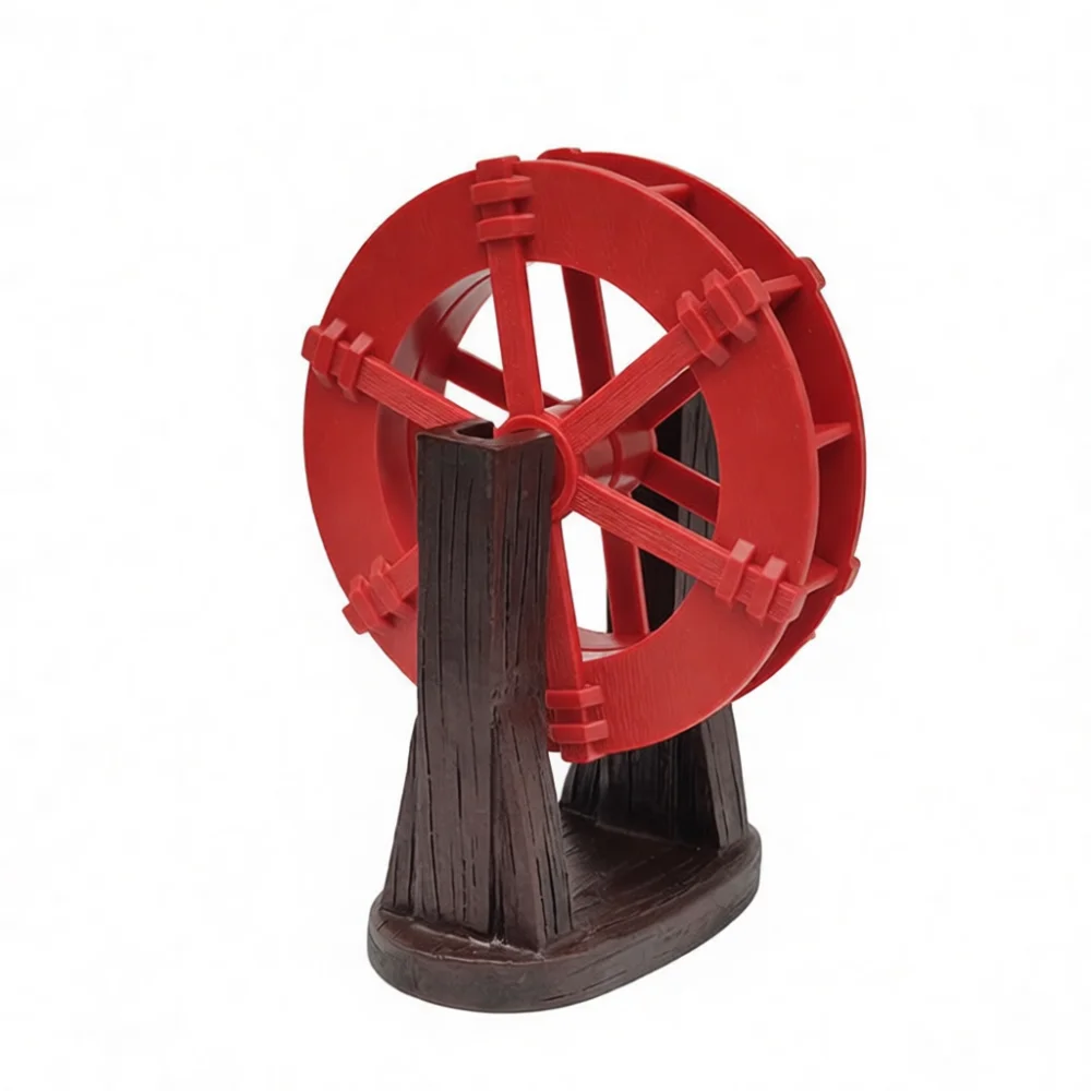 Water Wheel Ornament For Aquarium Decorations Rotating Feng Shui Fountain Accessory Durable Plastic Fish Tank Water Feature