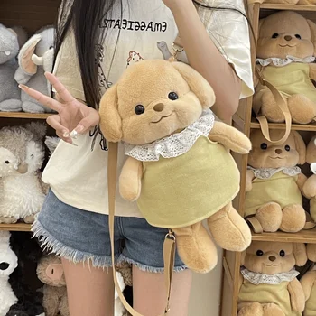 푸들 배낭 실바니안 카와이 귀여운 역할 봉제 장난감, 아기 인형, 가족 소파 보관 가방 장식, 생일 선물, 고품질 신제품