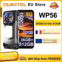 OUKITEL WP56 Android 15 Smartphone 36GB(12+24) 512GB 16000mAh 45W Camping Light 6.8“ FHD 120Hz 128dB Speaker 108MP 5G Cellphone