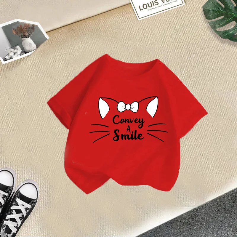 

Season new girls short-sleeved fashionable children's T-shirts loose girls half-sleeved cartoon printed tops cross-border childr