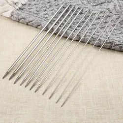 44pcs Knitting Needles Kit Stainless Steel 25cm/9.84inch 2-Pointed Knit Needles Silver 11sizes 1.5mm-5mm Dia Sewing Accessories