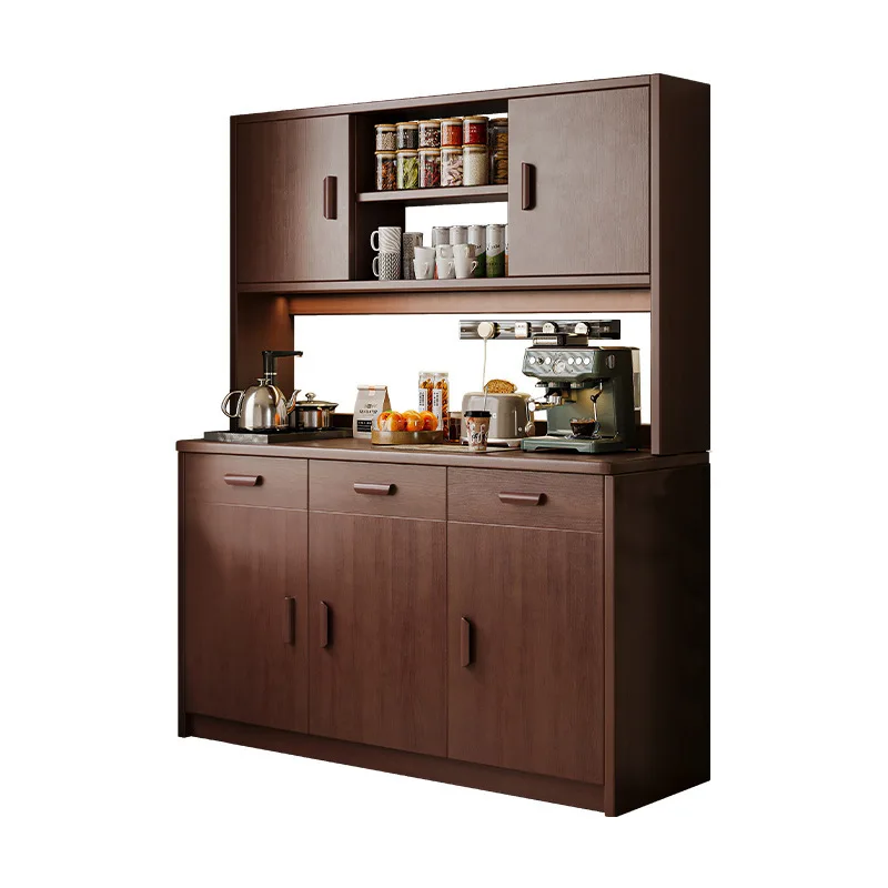 

Solid Wood Side Cabinet, Large Capacity, Multi-functional Tableware Locker, Stain-resistant and Scratch-proof