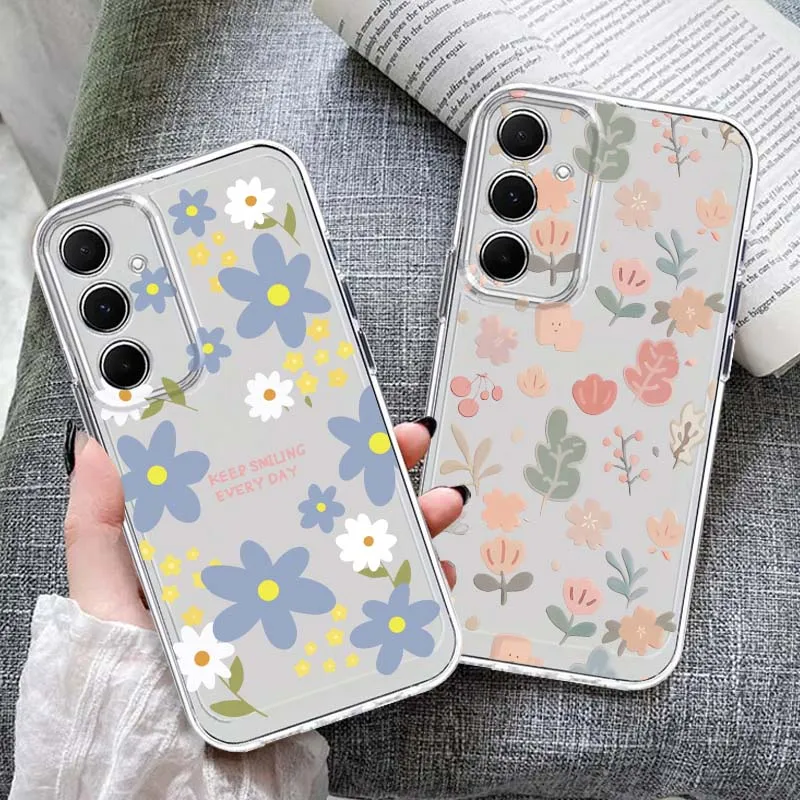 

Dreamy Flower Pattern For Samsung Galaxy Note 20 10 F12 M23 F23 M14 F15 M54 M55 Ultra Plus 5G Transparent Phone Case