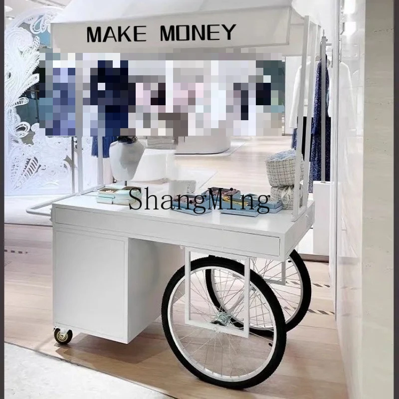 

FG wrought iron flower car outdoor market stall car stall trolley night market mobile stall trolley