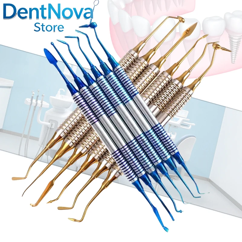 6Pcs Dental Composite Resin Spatula Double-Sided Flat Blade Placement Restoration Dentist Tool Set