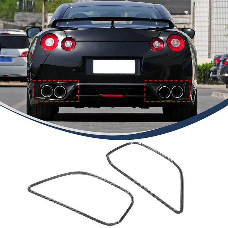 

For Nissan GTR R35 exhaust pipe frame Automobile exhaust hole decoration frame Real carbon fiber Automobile accessories2008-2016