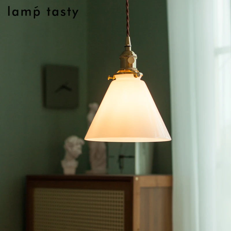 American retro bar counter restaurant coffee shop chandelier  tavern clothing store showcase red bedside glass chandelier