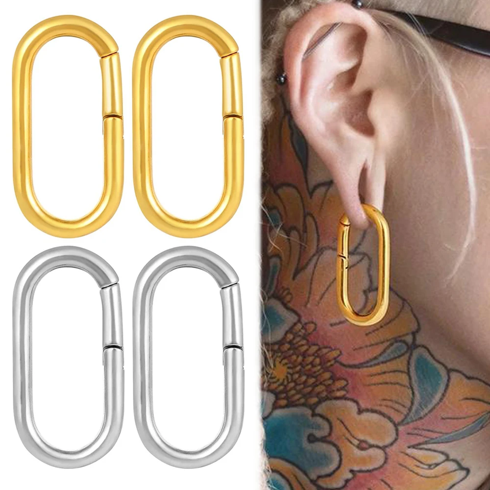 Cintre d'oreille naren acier inoxydable, irritation, bouchons d'ami-lumière, jauges de tunnels, kit d'étirement, bijoux de piercing corporel, 6g, 4mm, 2 pièces