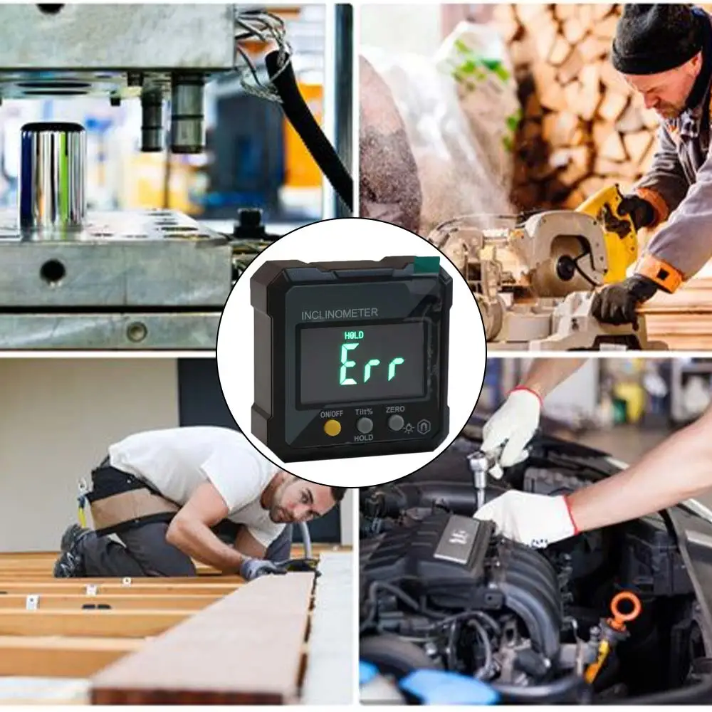 Waterproof Electronic Angle Protractor LCD Backlight High-precision Digital Inclinometer Single-sided Magnetic Slope Meter