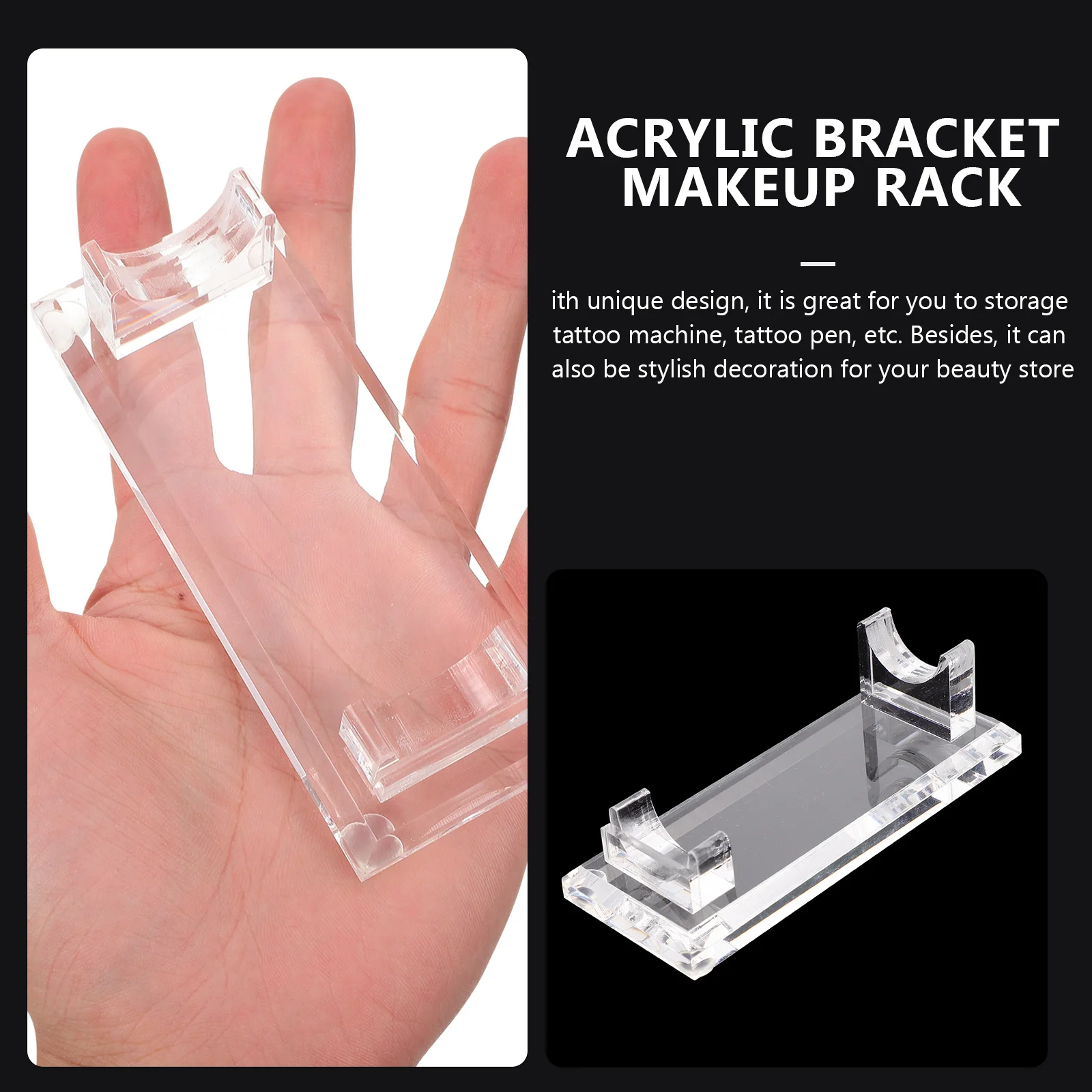 

1pc Acrylic Display Stand For Tattoo Machine Eyebrow Pen Holder Desktop Storage Rack Transparent Multi-Functional Bracket