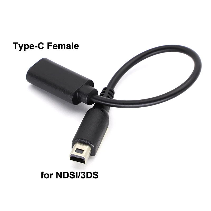 

USB C Charger Cable Cord Wire Type C for NDSI 3DS 3DSXL/3DSLL Game Console Charging Power Line Black 15cm