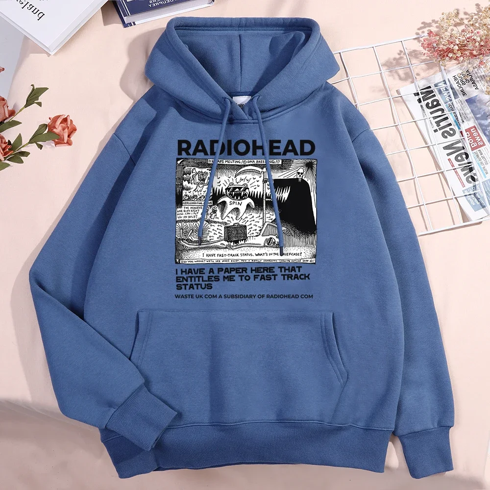 Funny Radiohead Printing Men Women Streetwear Creativity Pullover Hoodie Harajuku Pocket Clothes Autumn Fleece Hoody Couple