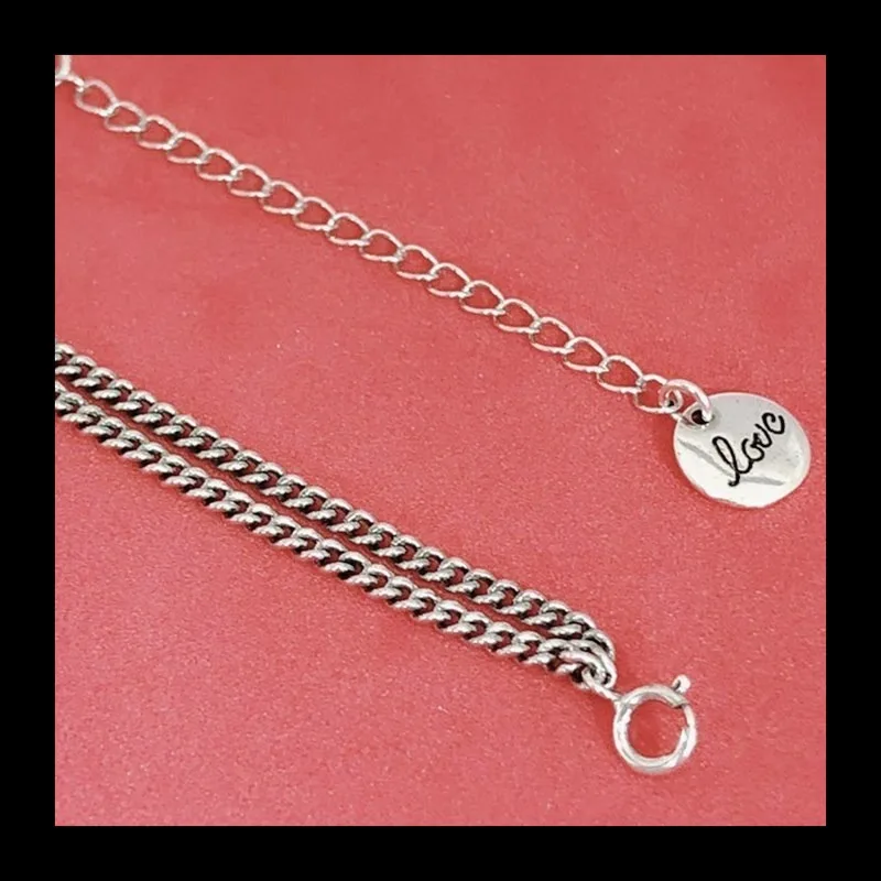 Collar de plata tailandesa Vintage para mujer, colgante de cadena de clavícula con múltiples alfabeto en forma de amor a la moda Ins, joyería