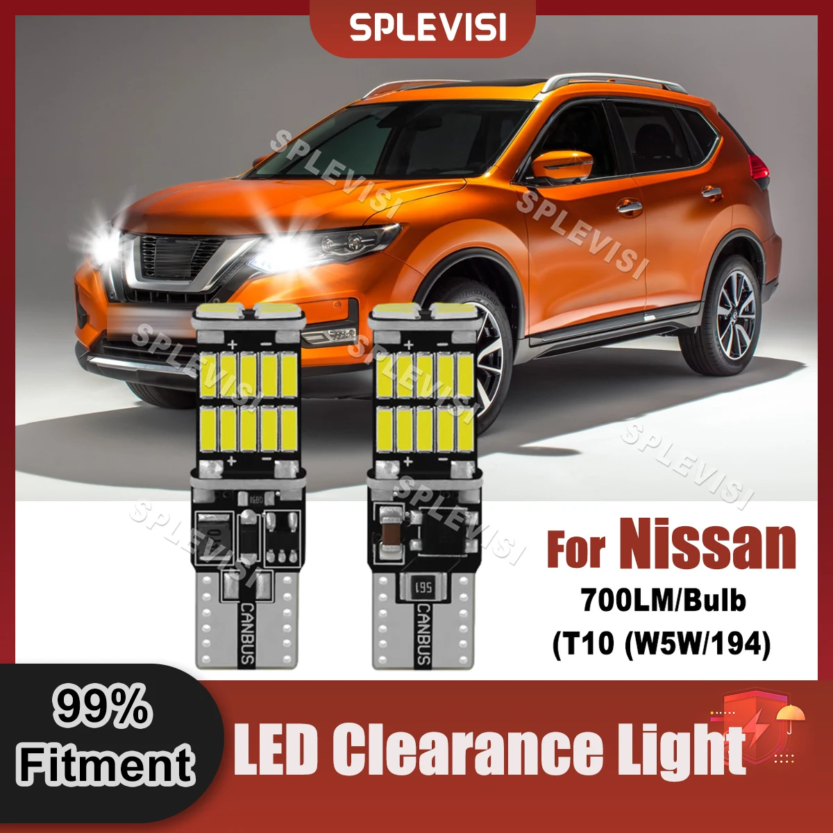 LED Clearance Lamp Light Bulb W5W T10 Canbus  For Nissan Pathfinder R51,R52 Juke F15 NV200 Patrol  Y61,Y62 GT-R  X-Trail T30 T31