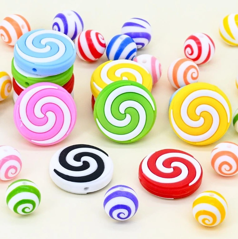 100pcs New Silicone Focal Beads Baby Teether Beads Teething Chew Toys DIY Pacifier Chain Jewelry Bracelet Pens Accessories
