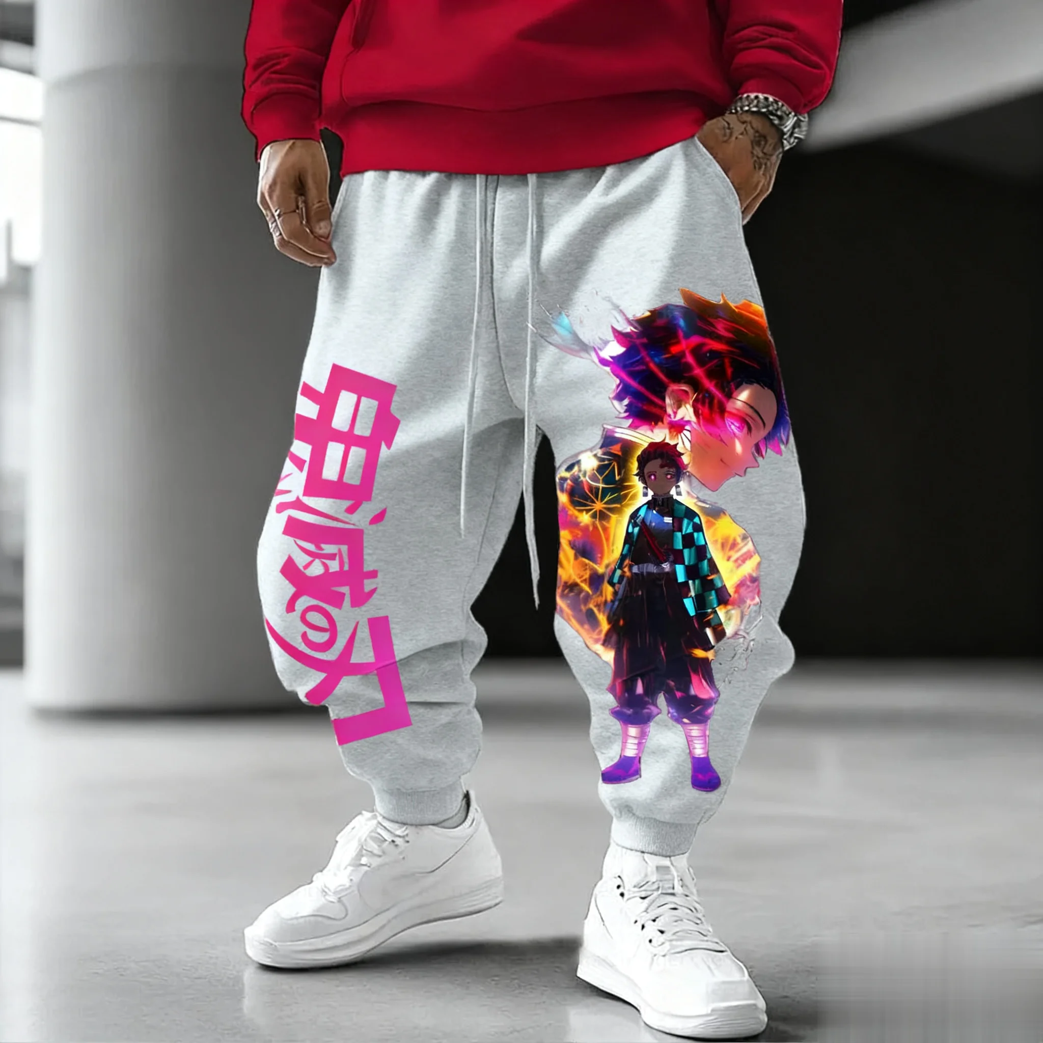 Demon Slayer Anime Men Women Sweatpants Loose Casual Sports Pants Streetwear Hip Hop Trousers Summer Autumn Fashion Y2k Clothes