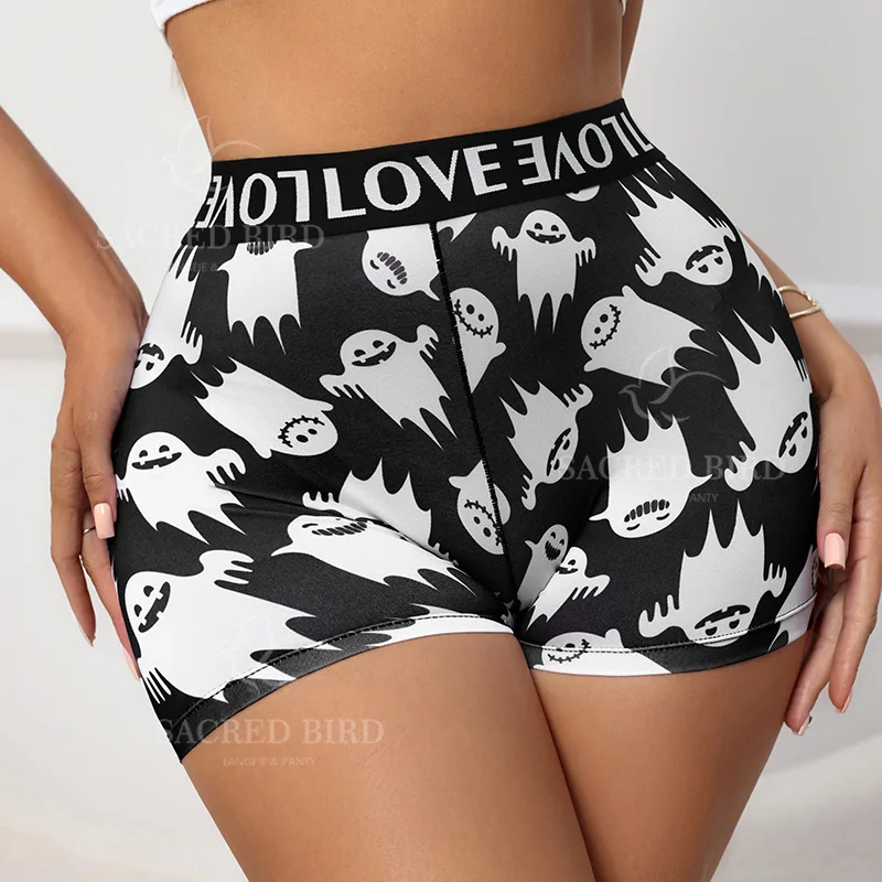 

Creative Halloween Printed Women Panties Breathable Thin Boxers High Rise Plus Size Boyshorts Seamless Boxershorts Ladies Briefs