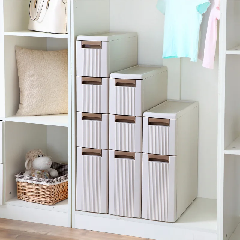 

Hot Selling Space Saving Tool Boxes and Storage Drawers Plastic Chest Drawer Slim Clip Seam Storage Cabinet With Wheels