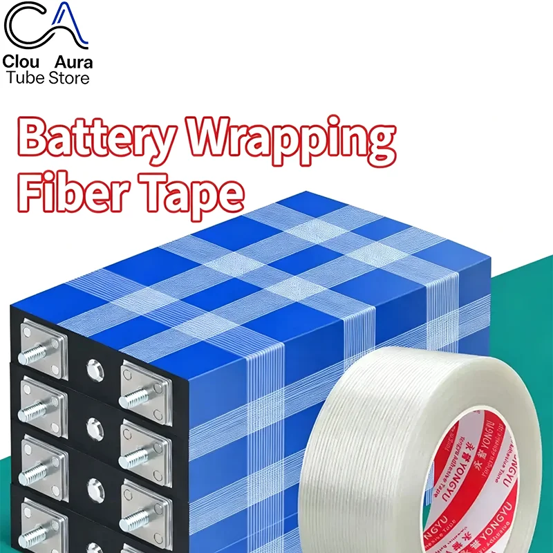 50m/Roll Single‑Sided Fiberglass Tape, High Temperature Resistant Insulation Adhesive Strip Heat‑Resist Seal Fixed Wrapping Tape