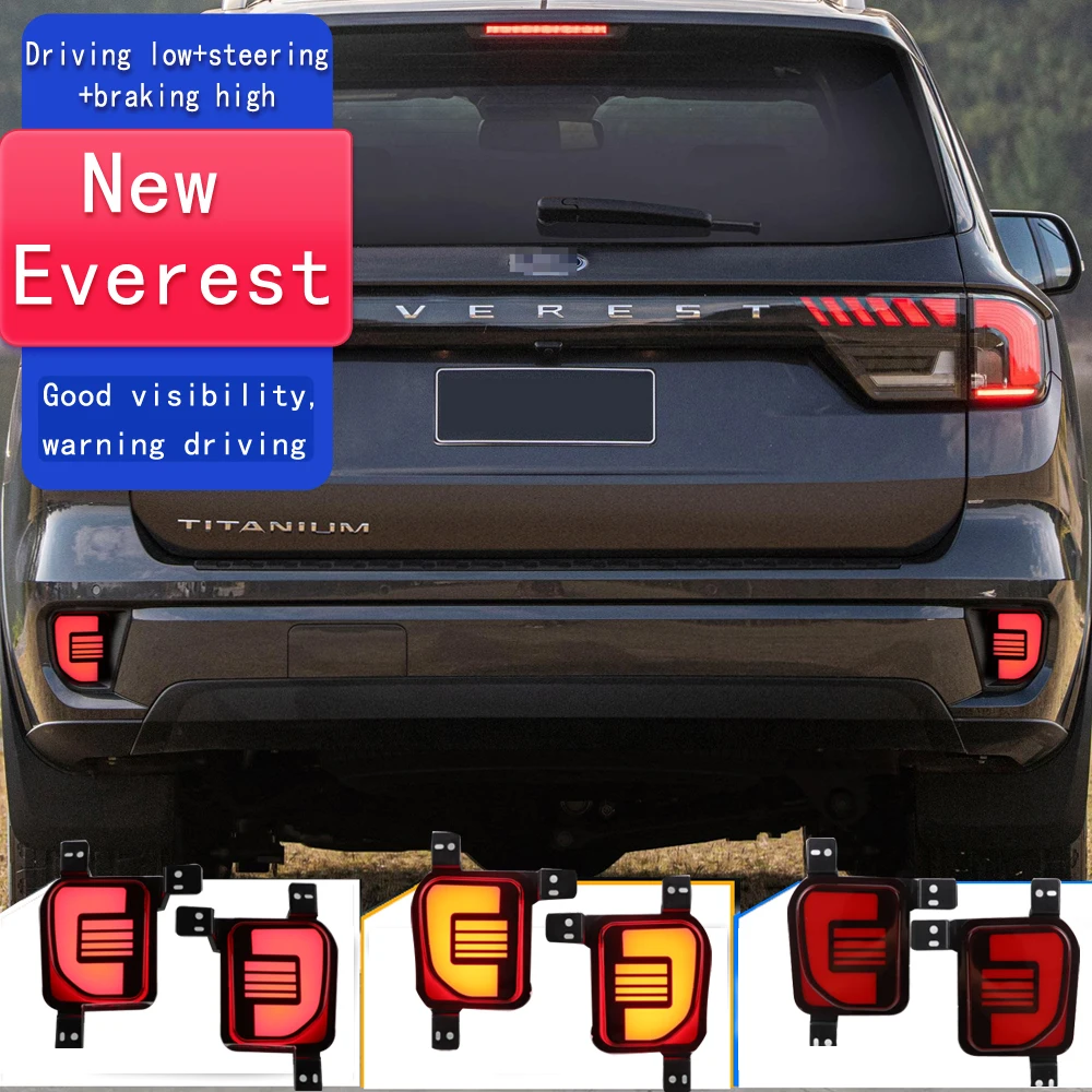 

2 PCS LED Reflector Light for Ford Everest Endeavour 2022 2023 Bumper Rear Fog Lamp Brake Light Turn Signal Upgrade Kit