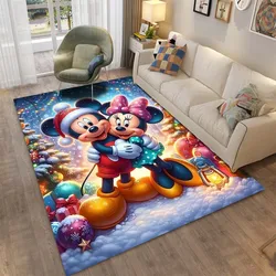 Disney Mickey Minnie 3D Printed Fashion Area Rug Carpet for Living Room Cartoon Children's Bedroom Sofa Floor Rug Christmas Gift