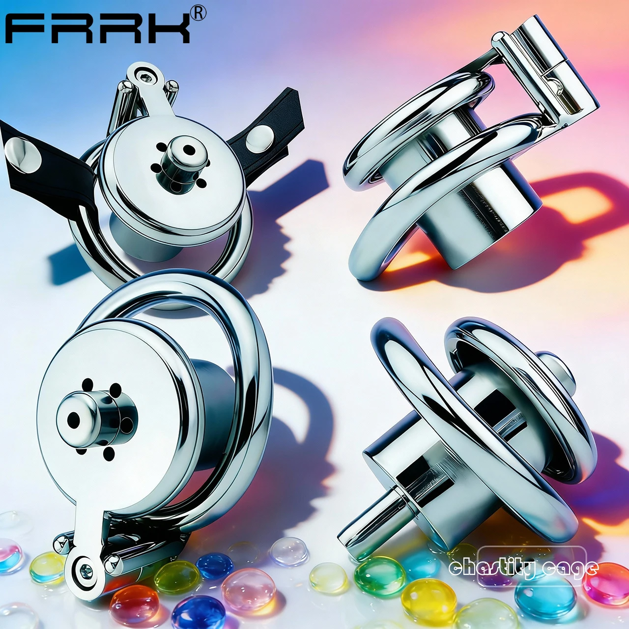 FRRK 음경 실린더 반전형 남성 정조대 금속 카테터 포함 SM 에로틱 성인용품 남성용 게이용