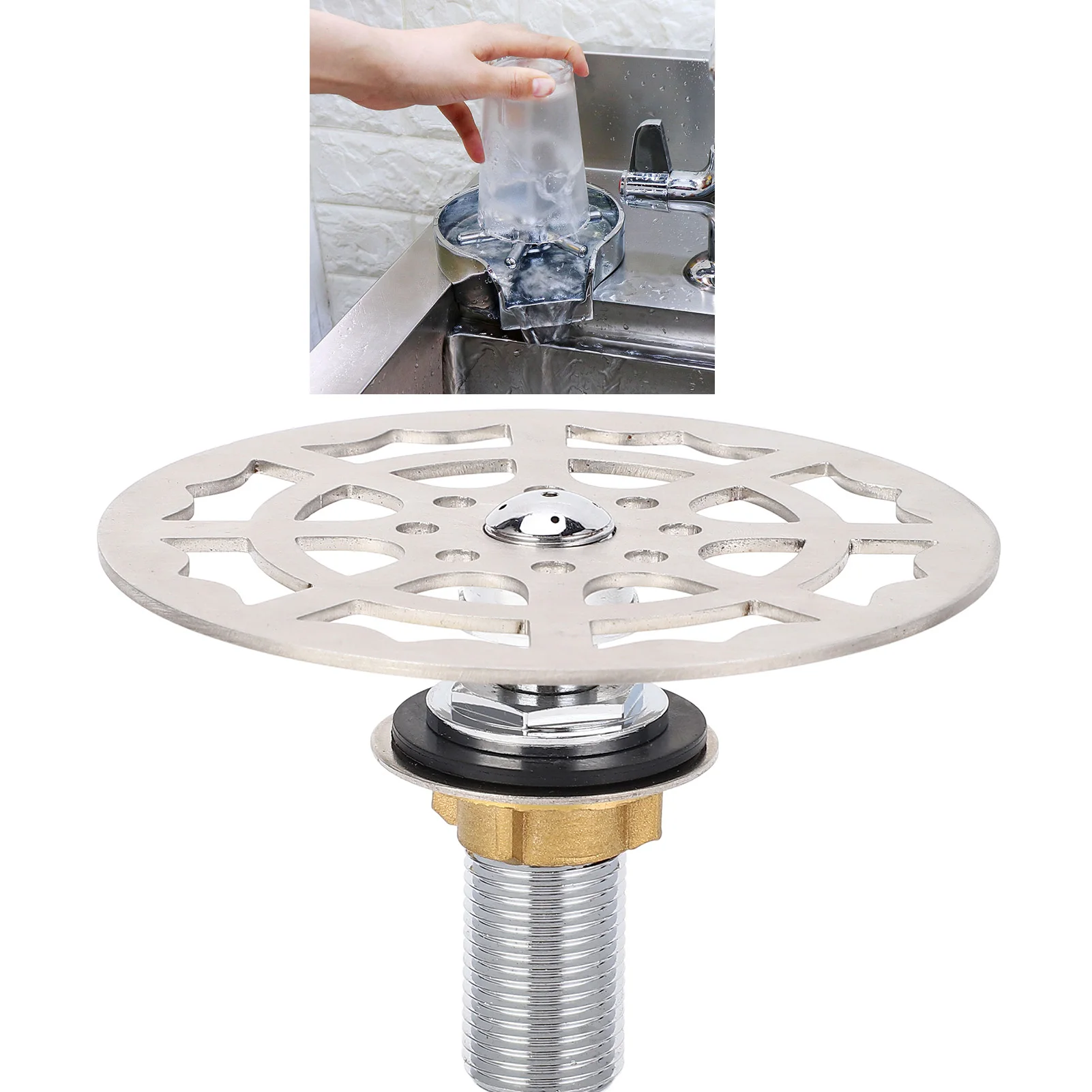 

ZK50 Бар Ополаскиватель для стекла Головка крана из нержавеющей стали Автоматическая мойка для чашек Аксессуар для чистки