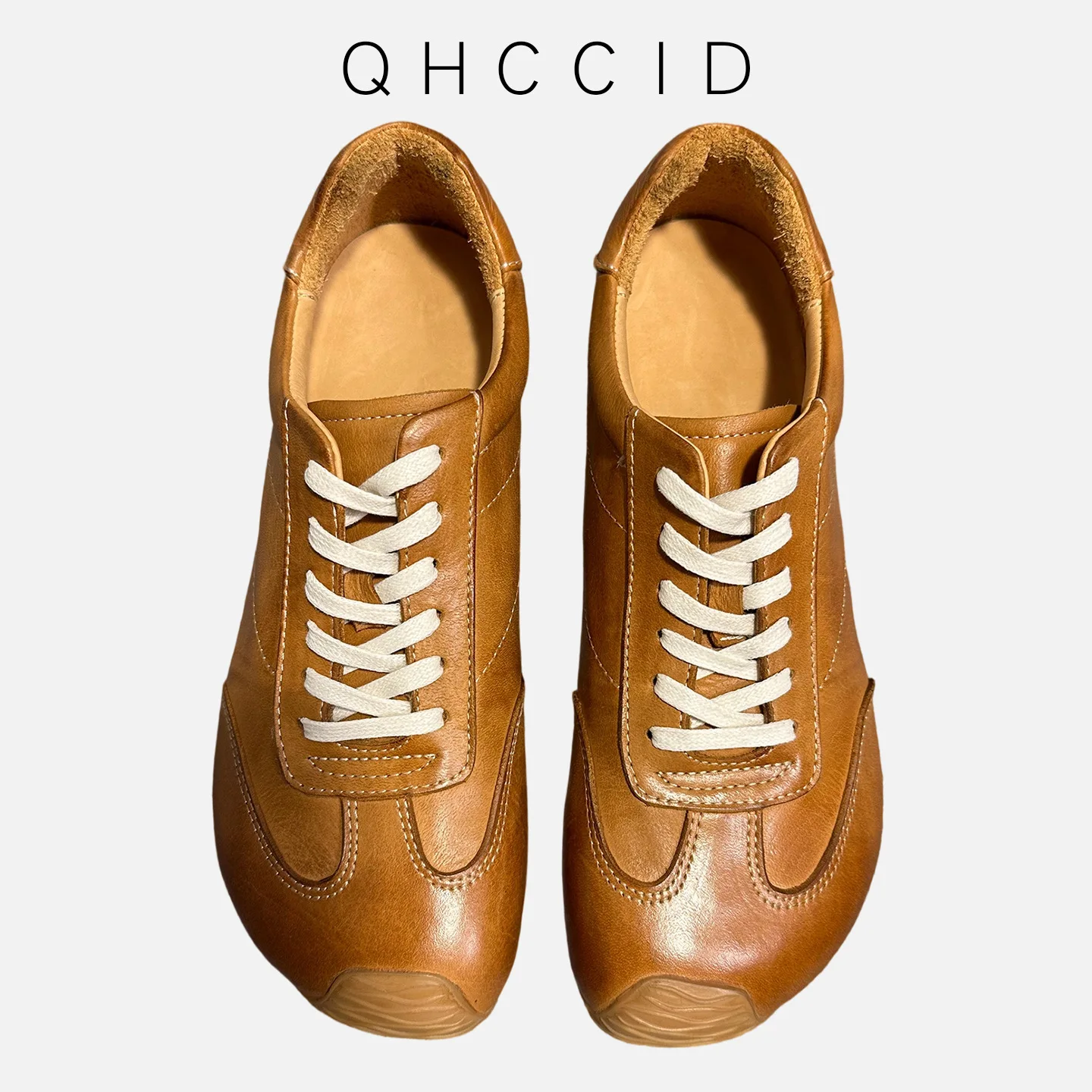 Men's Spring New Washed Horsehide German Army Trainers | Retro Running Casual Sneakers | Comfortable Versatile Sports Shoes