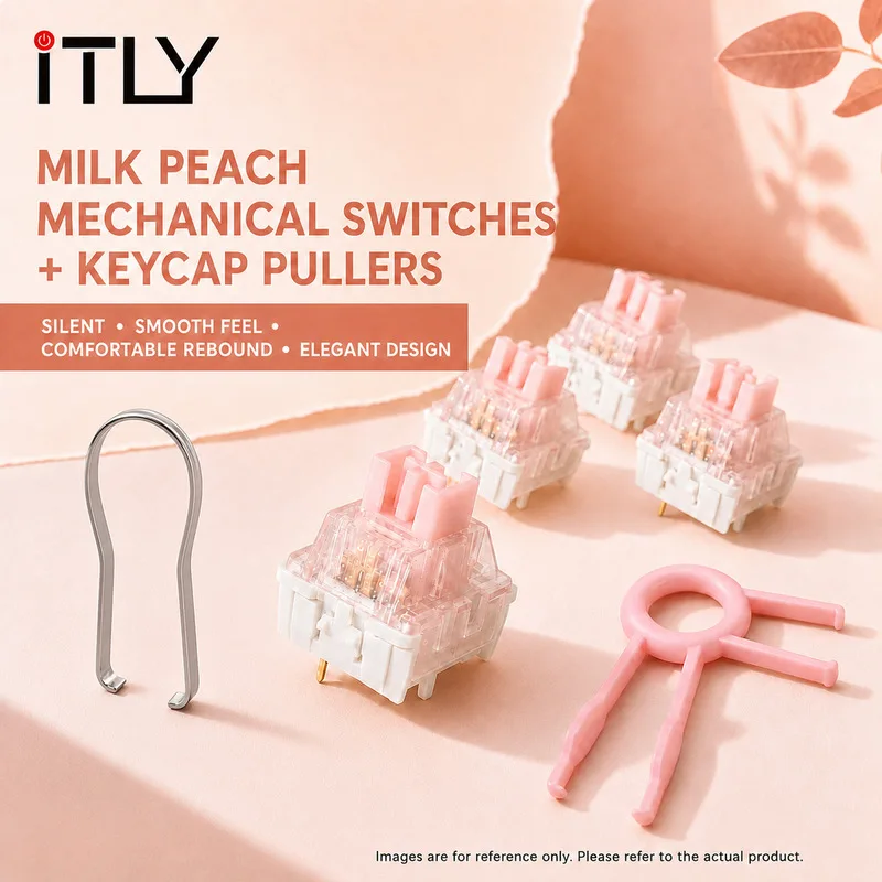 iTLY V2 Peach Switch 5Pin Mechanical Keyboard Switch DIY 3D Printer RGB Hot Swap MX Cross Stem For Custom Gaming Keyboard