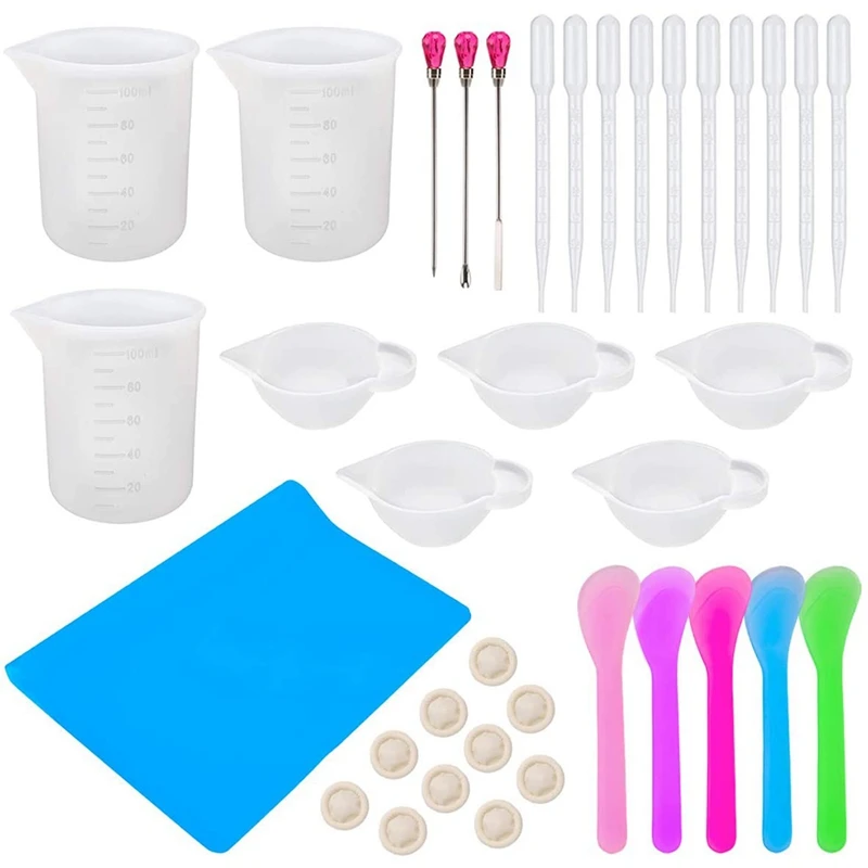 Resin Casting Tool Kits,Resin Molds,Silicone Measuring Cup For Epoxy Resin For DIY Resin Casting Painting Jewelry Making