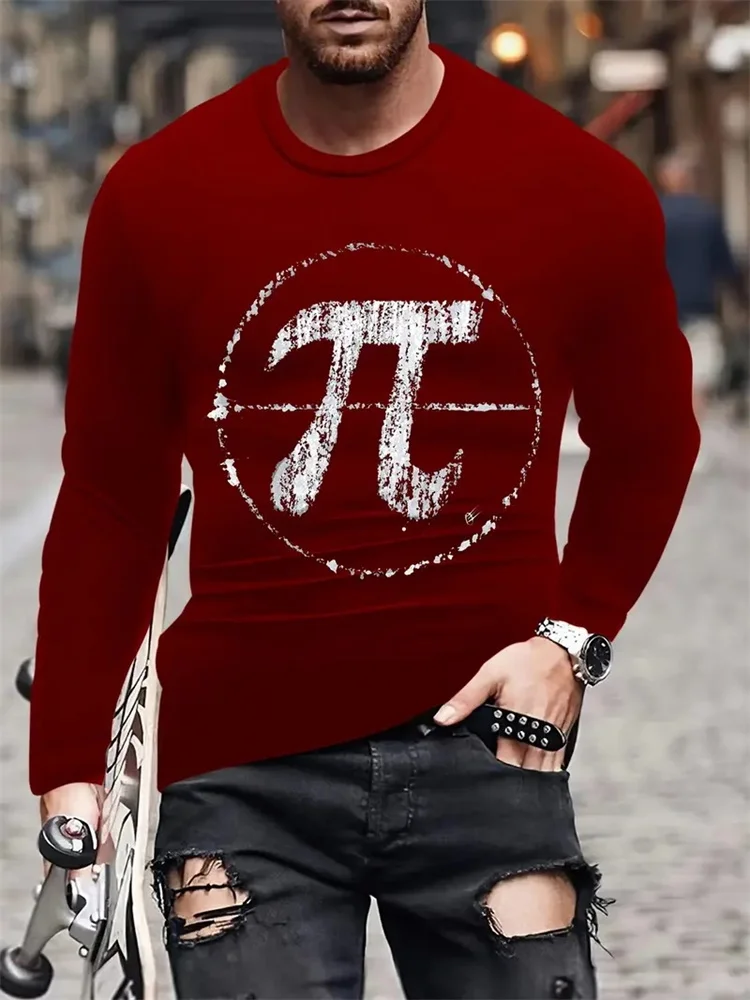 

Outdoor Street Fashion Crewneck Men's Long Sleeve T-shirt Autumn New Letter Print Casual Long Sleeve Daily Casual Men's Top